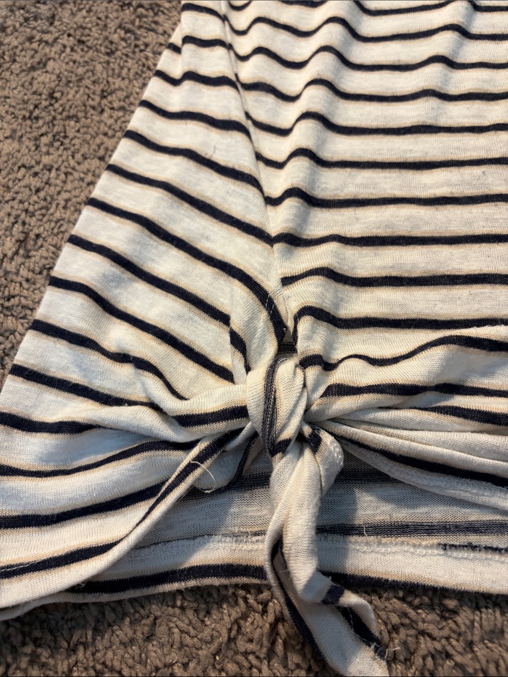 bobeau Black & White Striped Tie-Front Tank Top - Picture 8 of 8